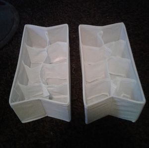 (2) 8-Compartment White Closet Organizers